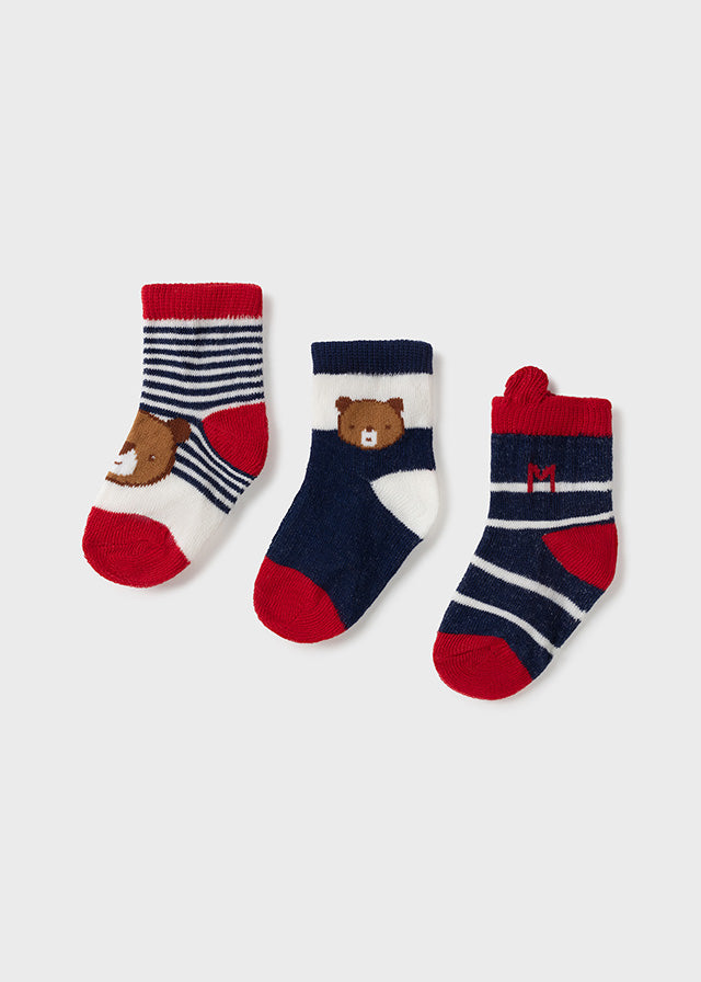 Set 3 newborn boy socks Art. 11-09424-081