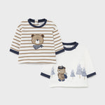 Newborn printed jumper for boy Art. 11-02371-067 / Basic long trousers perched plush newborn boy Art. 11-00719-051 / Newborn boy long sleeve t-shirt set Art. 11-02062-059