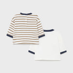 Newborn printed jumper for boy Art. 11-02371-067 / Basic long trousers perched plush newborn boy Art. 11-00719-051 / Newborn boy long sleeve t-shirt set Art. 11-02062-059