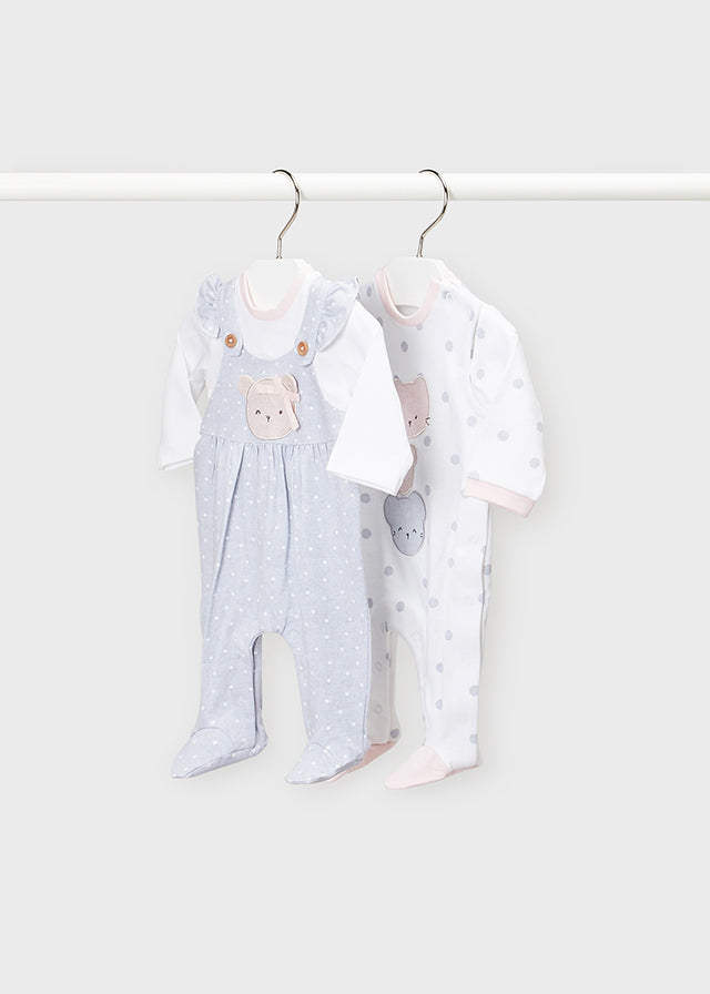 Set of 2 ECOFRIENDS jersey sleepsuits newborn girl Art. 22-01607-049