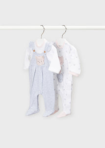 Set of 2 ECOFRIENDS jersey sleepsuits newborn girl Art. 22-01607-049