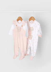 Set of 2 ECOFRIENDS jersey sleepsuits newborn girl Art. 22-01607-050