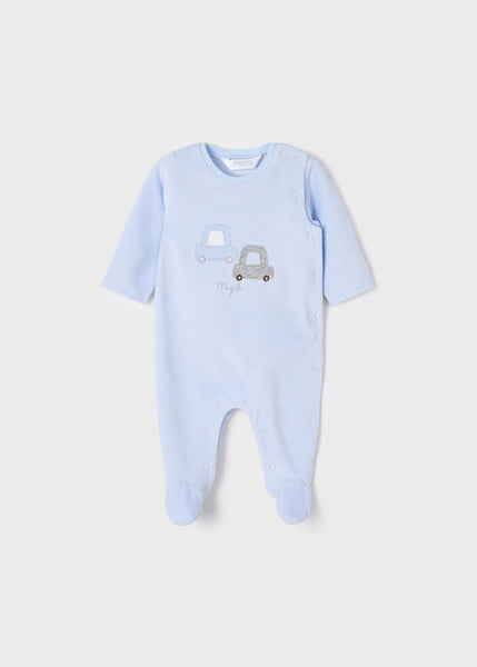 Set of 2 velvety knitted sleepsuits newborn 2627-80