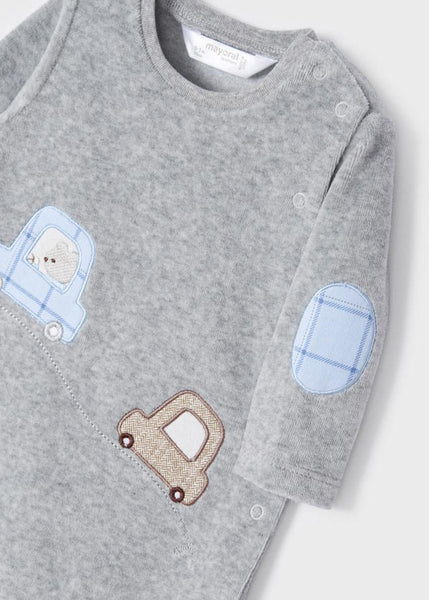 Set of 2 velvety knitted sleepsuits newborn 2627-80