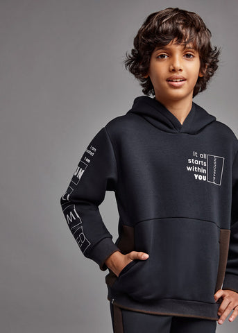 Sweatshirt with central pocket for boy Art. 12-07452-011-Boy's Contrast Tracksuit Bottoms Art. 12-07579-011