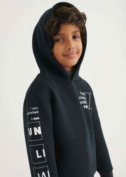 Sweatshirt with central pocket for boy Art. 12-07452-011-Boy's Contrast Tracksuit Bottoms Art. 12-07579-011