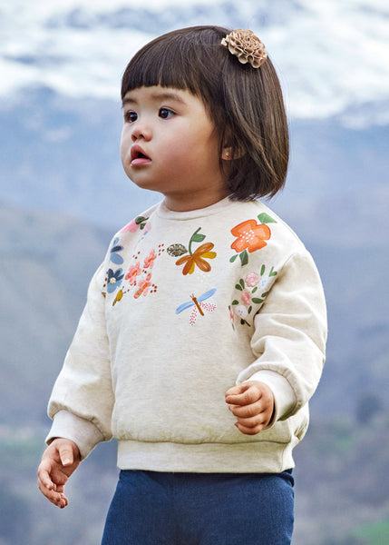 Sweatshirt with embroidered flowers for baby ECOFRIENDS Art. 12-02429-034