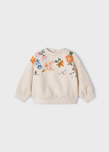 Sweatshirt with embroidered flowers for baby ECOFRIENDS Art. 12-02429-034