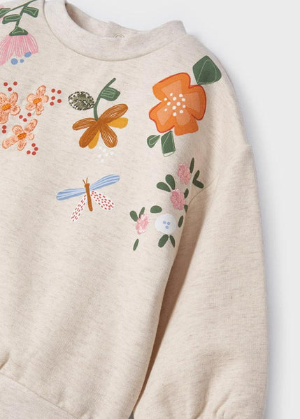 Sweatshirt with embroidered flowers for baby ECOFRIENDS Art. 12-02429-034