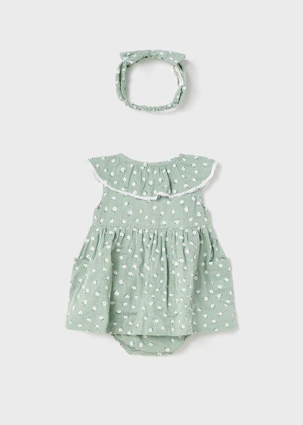 Sustainable cotton dress with headband newborn Art. 23-01804-060