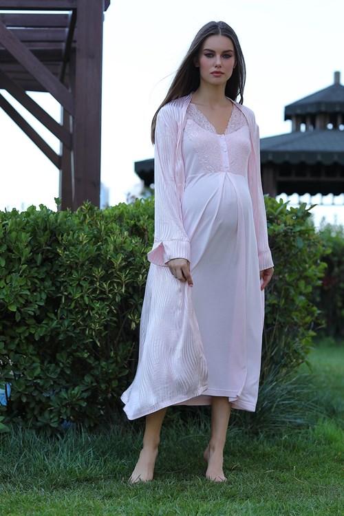 Tuba 452 Luminosa Dressing Gown Lace Maternity Nightgown