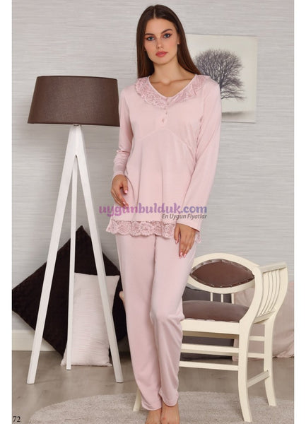 Maternity Pajamas Set Women 3-Piece Dressing Gown Tuba 566 3-Piece Maternity Pajamas With Dressing Gown