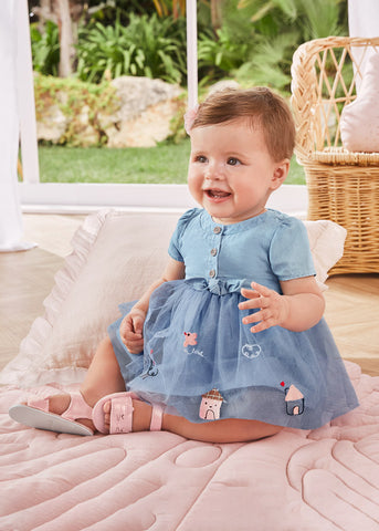 Tulle denim dress newborn girl Art. 22-01876-005