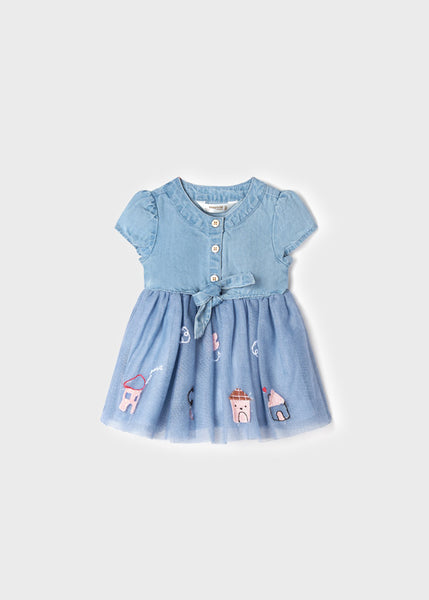 Tulle denim dress newborn girl Art. 22-01876-005