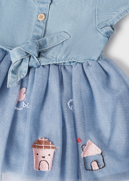 Tulle denim dress newborn girl Art. 22-01876-005