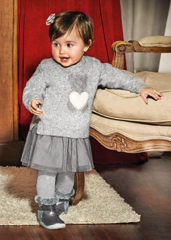 Dress combined with knitting sweater for baby Art. 12-02941-052