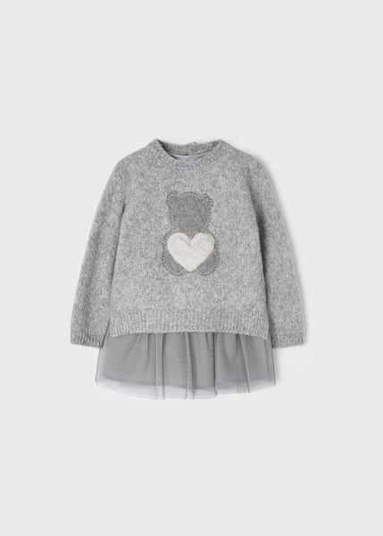 Dress combined with knitting sweater for baby Art. 12-02941-052