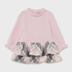Combined checked dress for baby girl Art. 11-02908-042