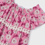 Combined printed dress for girl Art. 23-03923-022
