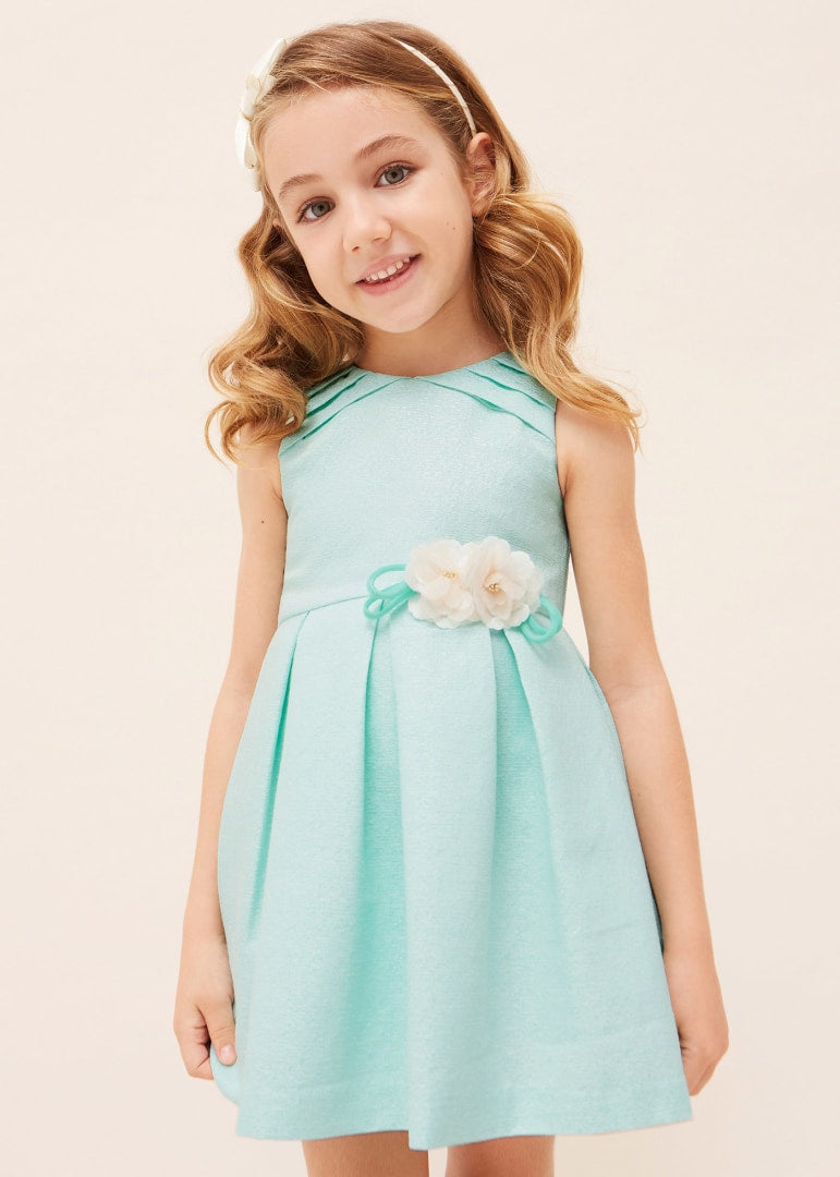 Dress with floral appliqué for girl Art. 23-03914-074