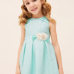 Dress with floral appliqué for girl Art. 23-03914-074