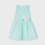 Dress with floral appliqué for girl Art. 23-03914-074