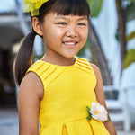 Dress with floral appliqué for girl Art. 23-03914-075