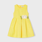 Dress with floral appliqué for girl Art. 23-03914-075