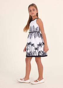 Dress with belt and valance print for girl Art. 23-06909-001