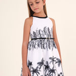 Dress with belt and valance print for girl Art. 23-06909-001