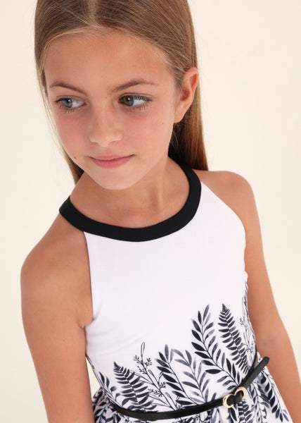 Dress with belt and valance print for girl Art. 23-06909-001