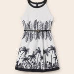 Dress with belt and valance print for girl Art. 23-06909-001