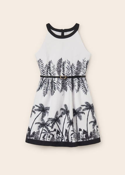 Dress with belt and valance print for girl Art. 23-06909-001