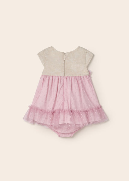 Dress with diaper cover with linen for newborn Art. 23-01819-058