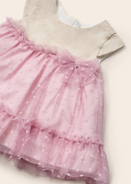 Dress with diaper cover with linen for newborn Art. 23-01819-058