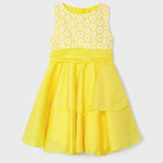 Dress with ruffled skirt and embroidered motif for girl Art. 23-03912-075