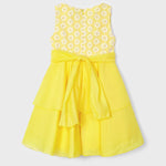 Dress with ruffled skirt and embroidered motif for girl Art. 23-03912-075