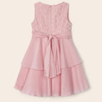 Dress with ruffled skirt and embroidered motif for girl Art. 23-03912-076