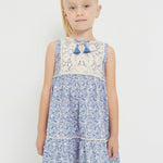 Girls' cotton crochet dress Art. 23-03930-092