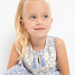 Girls' cotton crochet dress Art. 23-03930-092
