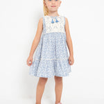 Girls' cotton crochet dress Art. 23-03930-092
