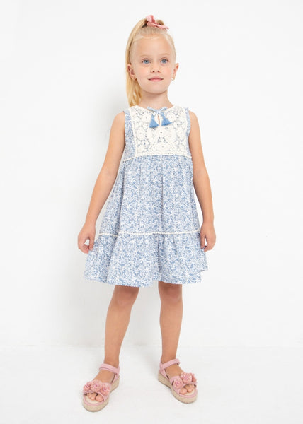 Girls' cotton crochet dress Art. 23-03930-092