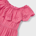 Girl's dress with perforated cotton motif Art. 23-03929-089