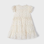 Dress with flounces in crepe plumeti for girl Art. 23-03927-010