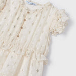 Dress with flounces in crepe plumeti for girl Art. 23-03927-010