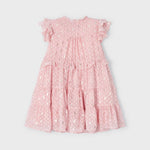 Dress with flounces in crepe plumeti for girl Art. 23-03927-011