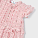 Dress with flounces in crepe plumeti for girl Art. 23-03927-011