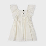 Dress with ruffles and embroidered motifs for a girl Art. 23-03926-094