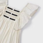 Dress with ruffles and embroidered motifs for a girl Art. 23-03926-094