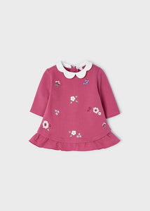 Embroidered fleece dress for newborn ECOFRIENDS Art. 12-02803-029